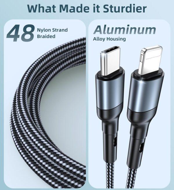 Charger Cable for Apple Watch Upgraded 3 in 2 iPhone Watch Charger USB C Multi Charging Cable Compatible with iWatch Ultra/SE/10/9/8/7/6/5/4/3/2/1 & iPhone 16/15/14/13/12/11/Galaxy S23-4FT - Image 2