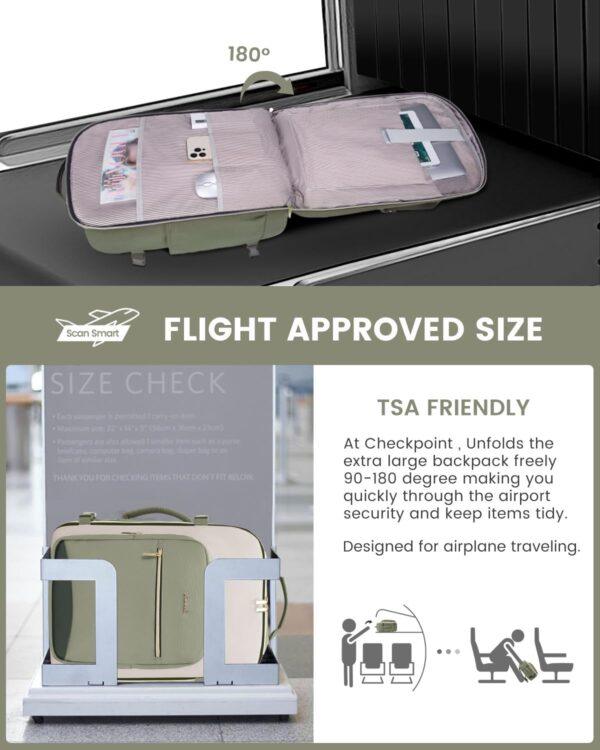 LOVEVOOK 40L Travel Backpack for Women & Men, Large Carry on Backpack for Airplanes with 3 Packing Cubes, TSA Personal Item Travel Bag fits 17" Laptop, Waterproof Weekender Essentials Airline Approved - Image 4