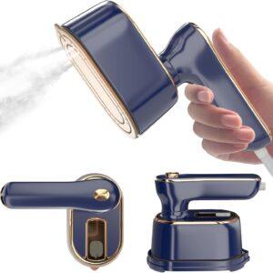 Travel Steamer Iron for Clothes Mini - Portable Ironing Machine Travel Small Size Portable Steam Travel College Dorm Home Essentials Steamer for Clothes (Blue)