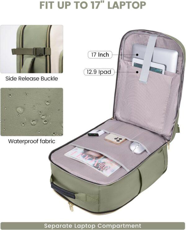 LOVEVOOK 40L Travel Backpack for Women & Men, Large Carry on Backpack for Airplanes with 3 Packing Cubes, TSA Personal Item Travel Bag fits 17" Laptop, Waterproof Weekender Essentials Airline Approved - Image 5