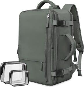 Travel Backpack For Women Men Flight Approved, Carry-on Backpack Bag Luggage, Personal Item Backpack Bag, Laptop Backpack Casual Daypack, Travel Essentials Must Haves, Olive-green