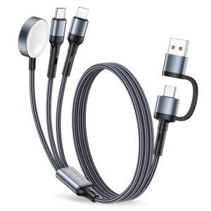 Charger Cable for Apple Watch Upgraded 3 in 2 iPhone Watch Charger USB C Multi Charging Cable Compatible with iWatch Ultra/SE/10/9/8/7/6/5/4/3/2/1 & iPhone 16/15/14/13/12/11/Galaxy S23-4FT